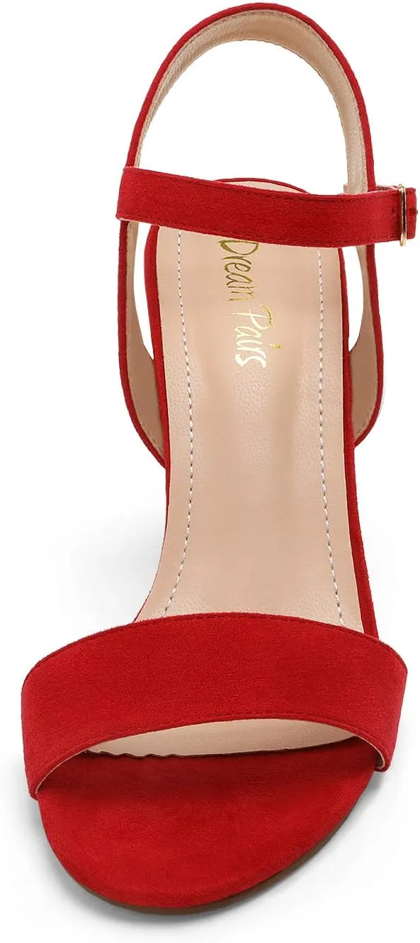 DREAM PAIRS Women's Chunky Heels Open Toe Ankle Strap High Block Comfy Dress Heel Sandals Pumps Shoes