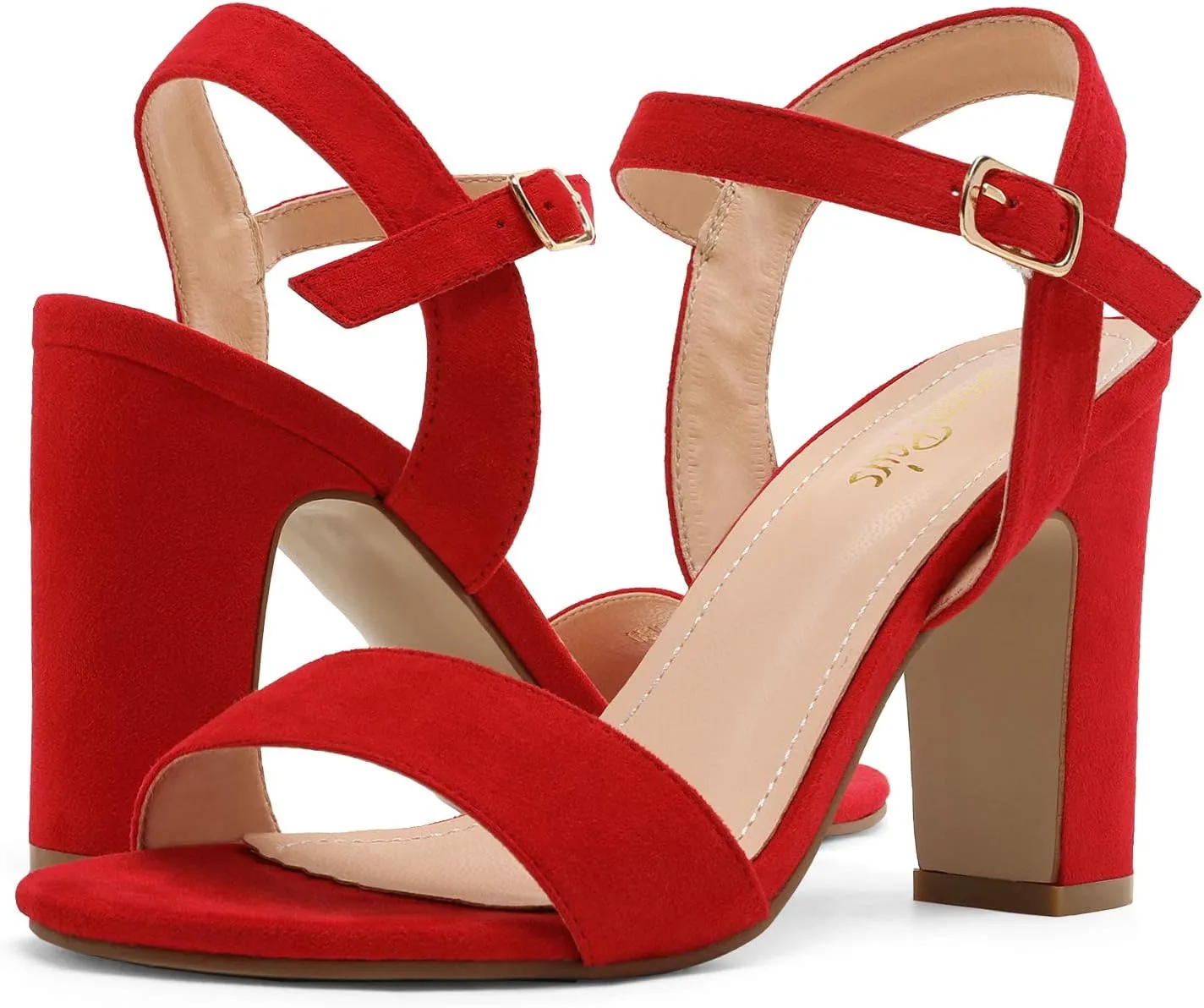 DREAM PAIRS Women's Chunky Heels Open Toe Ankle Strap High Block Comfy Dress Heel Sandals Pumps Shoes