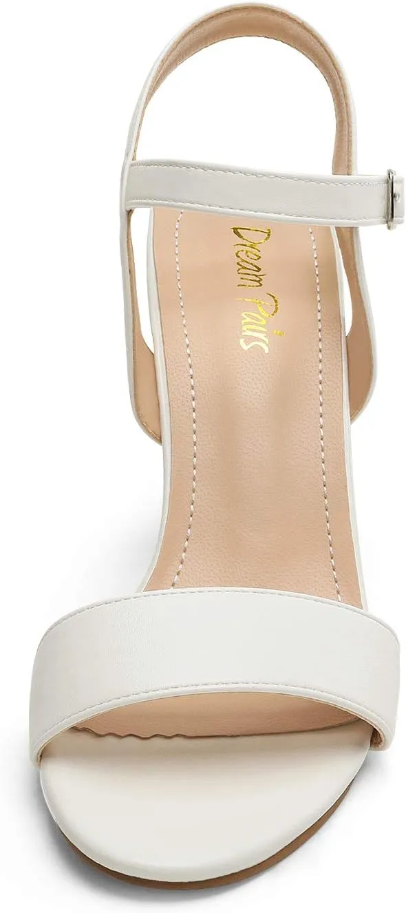 DREAM PAIRS Women's Chunky Heels Open Toe Ankle Strap High Block Comfy Dress Heel Sandals Pumps Shoes