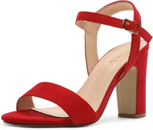 DREAM PAIRS Women's Chunky Heels Open Toe Ankle Strap High Block Comfy Dress Heel Sandals Pumps Shoes