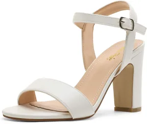 DREAM PAIRS Women's Chunky Heels Open Toe Ankle Strap High Block Comfy Dress Heel Sandals Pumps Shoes
