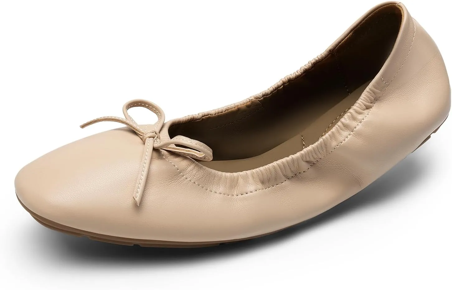 DREAM PAIRS Women's Flats Foldable Square Toe Ballet Flats for Women Bowknot Dressy Comfortable Light Weight Slip On Dress Shoes