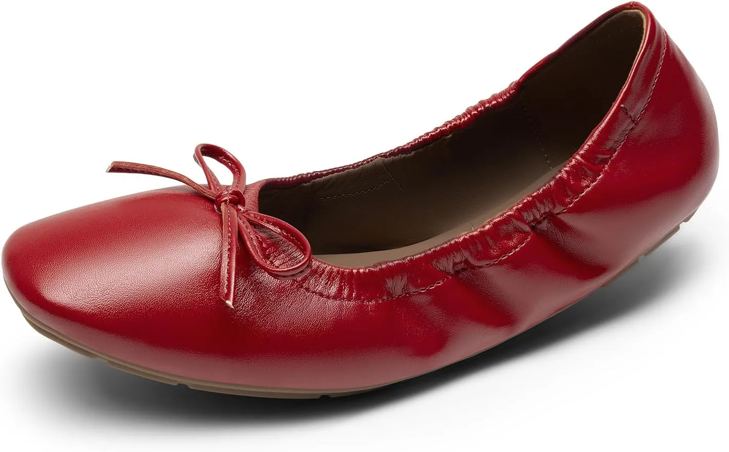 DREAM PAIRS Women's Flats Foldable Square Toe Ballet Flats for Women Bowknot Dressy Comfortable Light Weight Slip On Dress Shoes