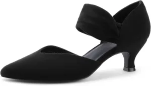 DREAM PAIRS Women's Kitten Heels Low Pumps Shoes Pointed Closed Toe Slip on Dress Work Bridal Party Wedding