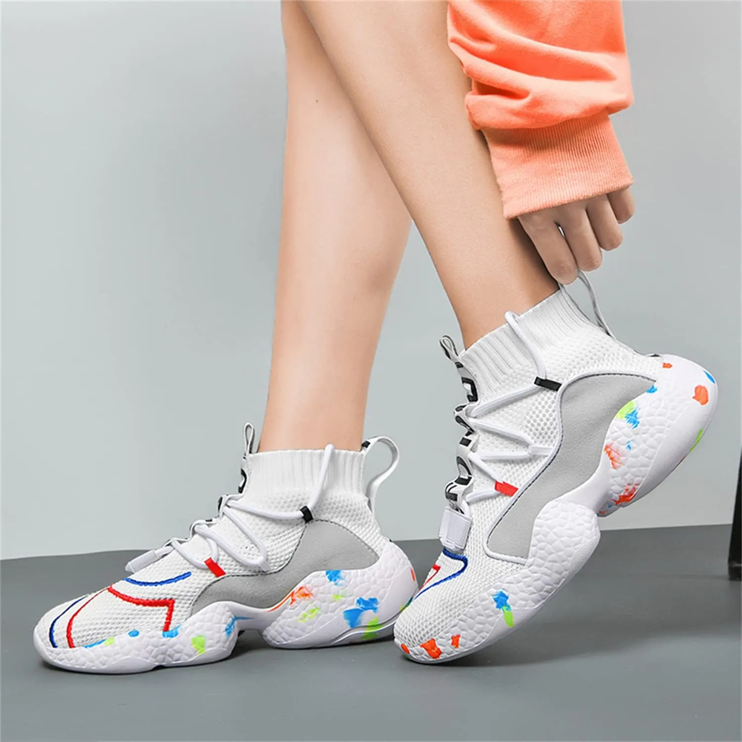 DRESER Couple Shoes High top Men's Socks Shoes Running Light Breathable Casual Women's Sports Shoes Fashion Sports Shoes Climbing Shoes