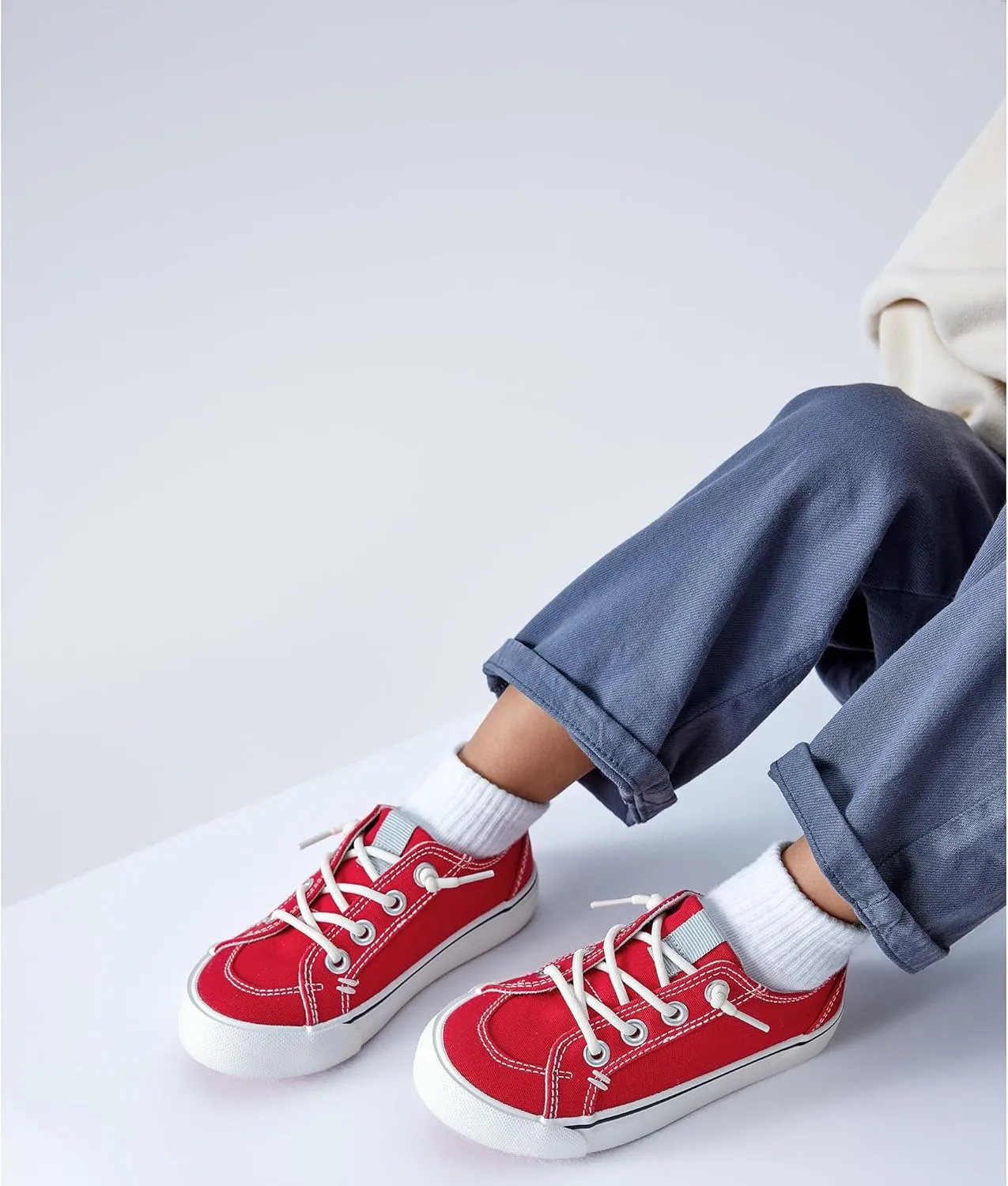 EasyStar Girls and Boys Slip-On Elastic Lace Shoes Sneaker for Toddler Little Kid
