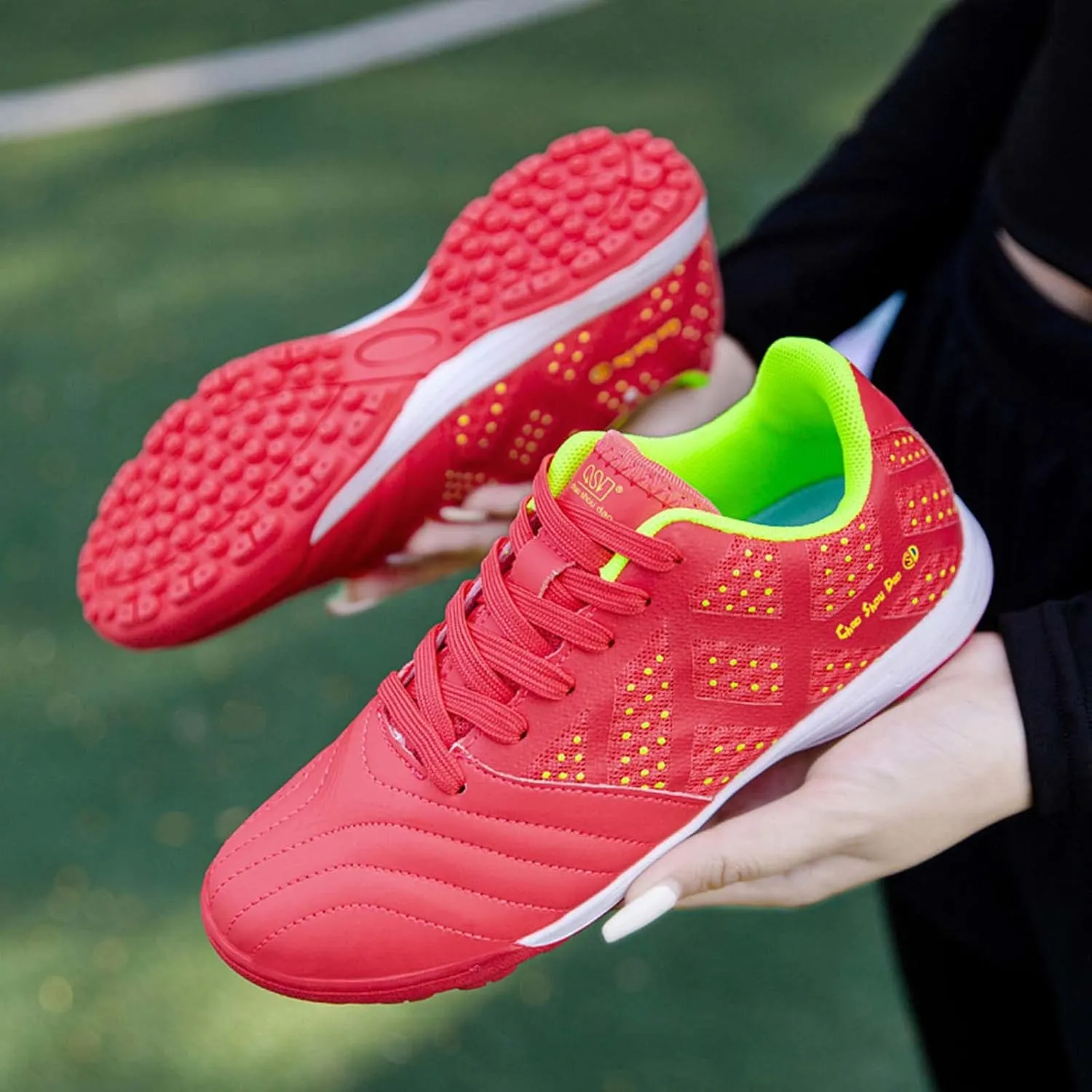 Eliogn Mens Soccer Shoes Boys Girls Turf Ground Athletic Football Shoes Youth Turf Soccer Shoes