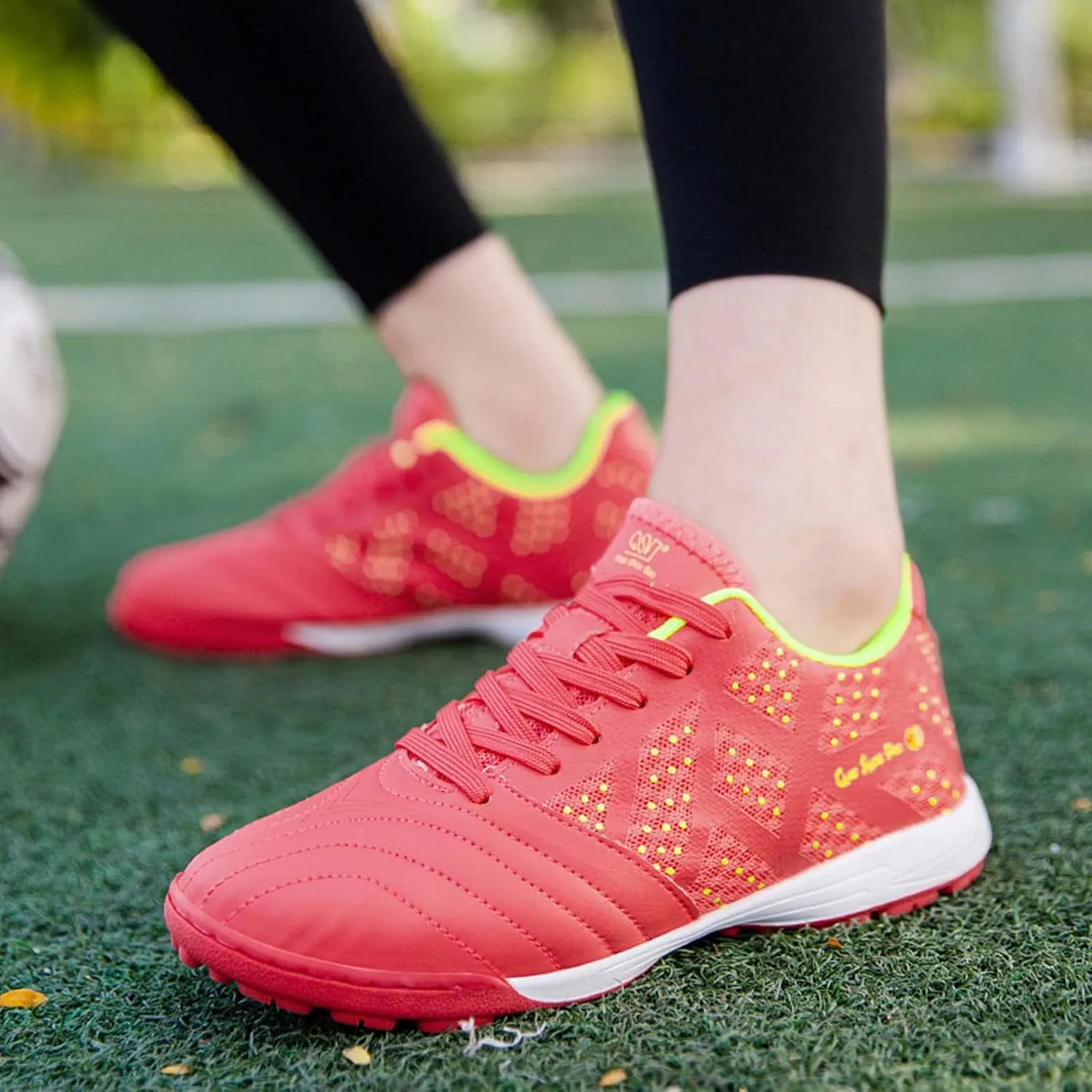 Eliogn Mens Soccer Shoes Boys Girls Turf Ground Athletic Football Shoes Youth Turf Soccer Shoes