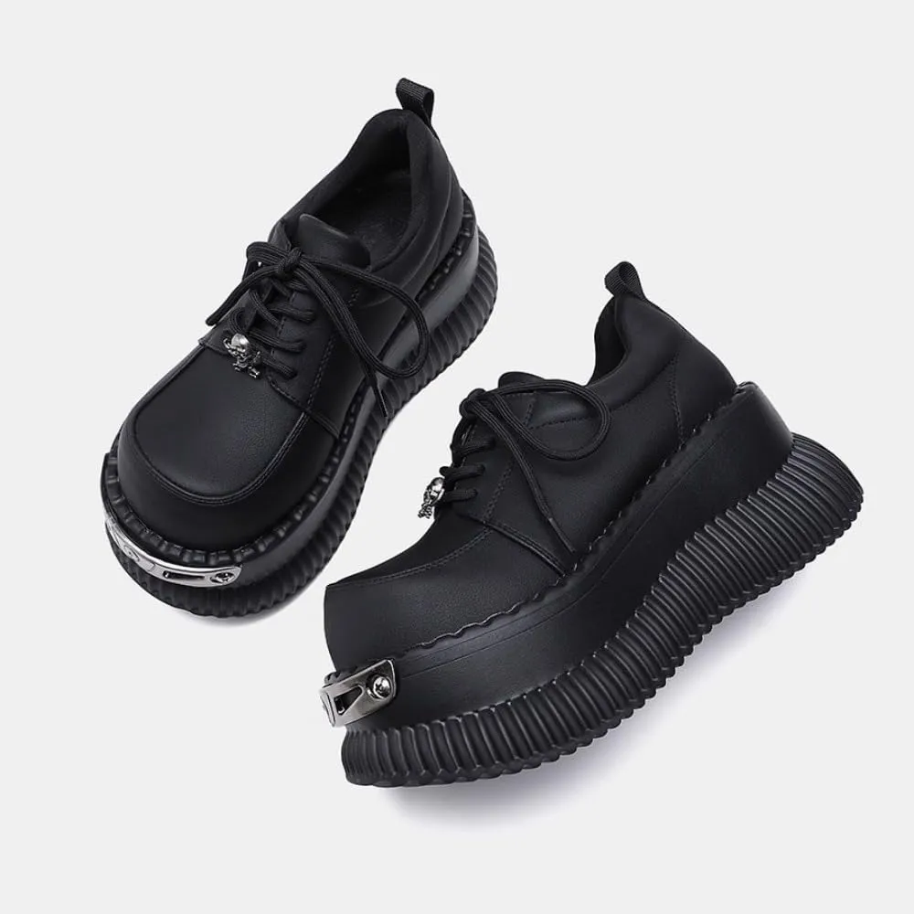 Emo Shoes Y2K Rave Grunge Chunky Shoes Round Toe for Women Preppy Teen Girls - Retro Non Slip Kawaii Neutral Cute Casual Comfortable Walking Lightweight Running Birthday Gifts Lolita Back to School