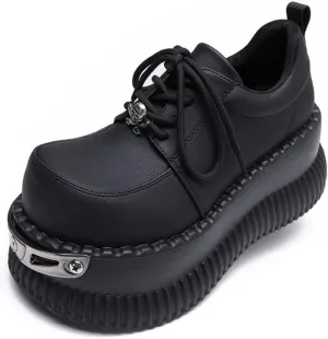 Emo Shoes Y2K Rave Grunge Chunky Shoes Round Toe for Women Preppy Teen Girls - Retro Non Slip Kawaii Neutral Cute Casual Comfortable Walking Lightweight Running Birthday Gifts Lolita Back to School