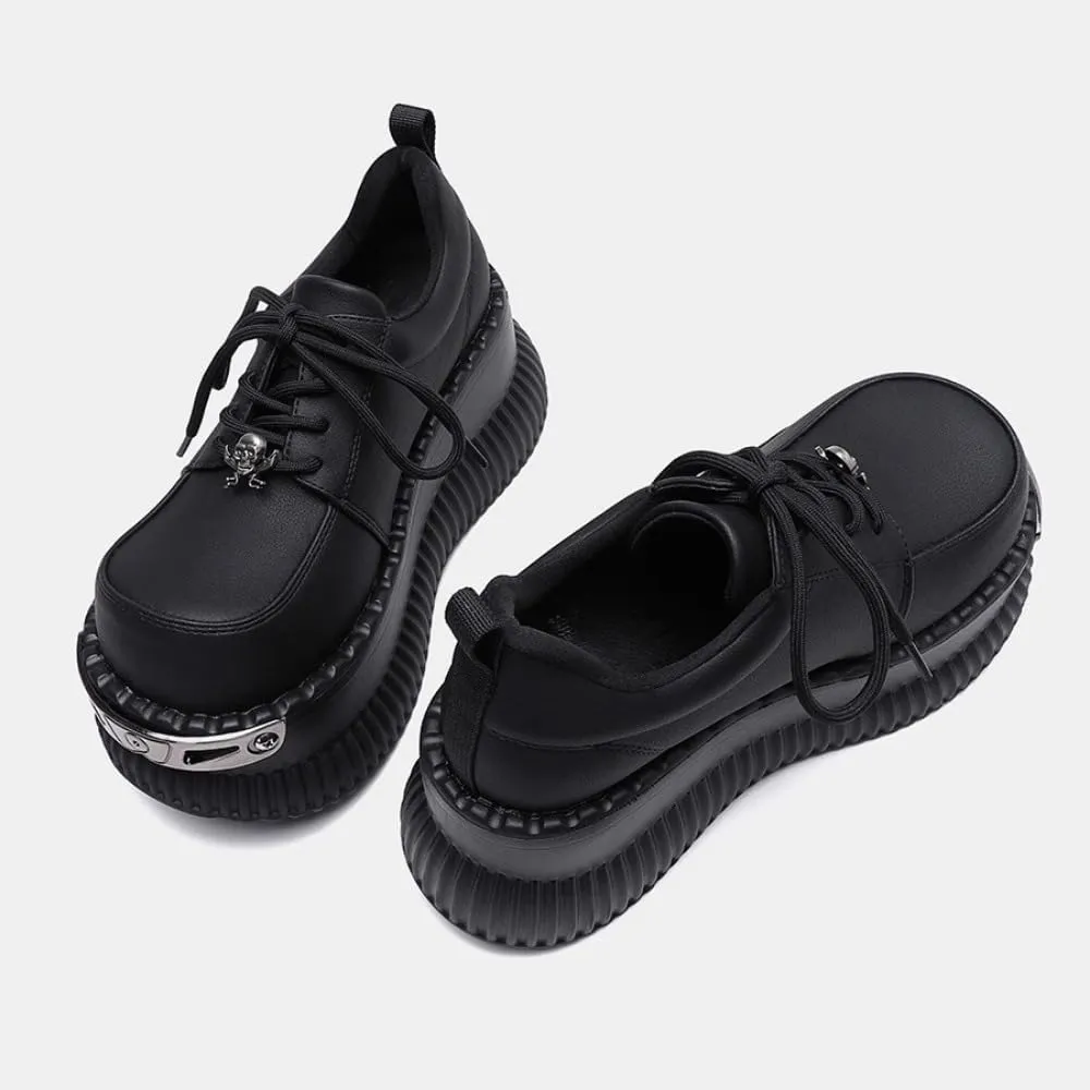 Emo Shoes Y2K Rave Grunge Chunky Shoes Round Toe for Women Preppy Teen Girls - Retro Non Slip Kawaii Neutral Cute Casual Comfortable Walking Lightweight Running Birthday Gifts Lolita Back to School