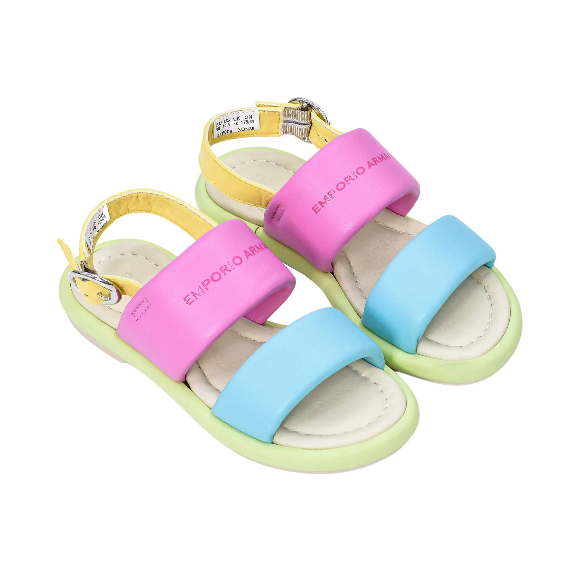 Emporio Armani Kids Logo-print Nappa Leather Sandal