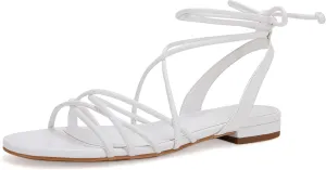 Ermonn Women's Lace-up Flat Sandals Strappy Open Toe Slingback CrissCross Casual Summer Slides