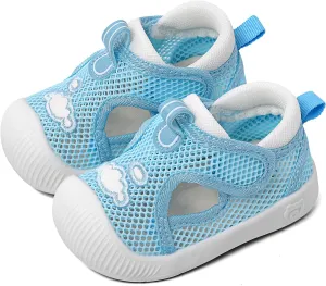 ESTAMICO Baby Girls' Summer Sandals Toe Protection Athletic Sports Sandal Non-Slip First Walking Shoes