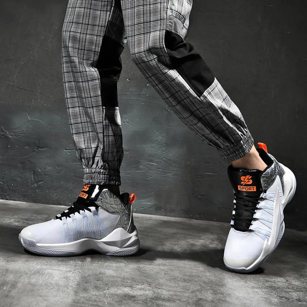 ESXGED Womens Lightweight Basketball Shoes Mens School Training Running Non-Slip Casual Shoes Comfy Sneakers