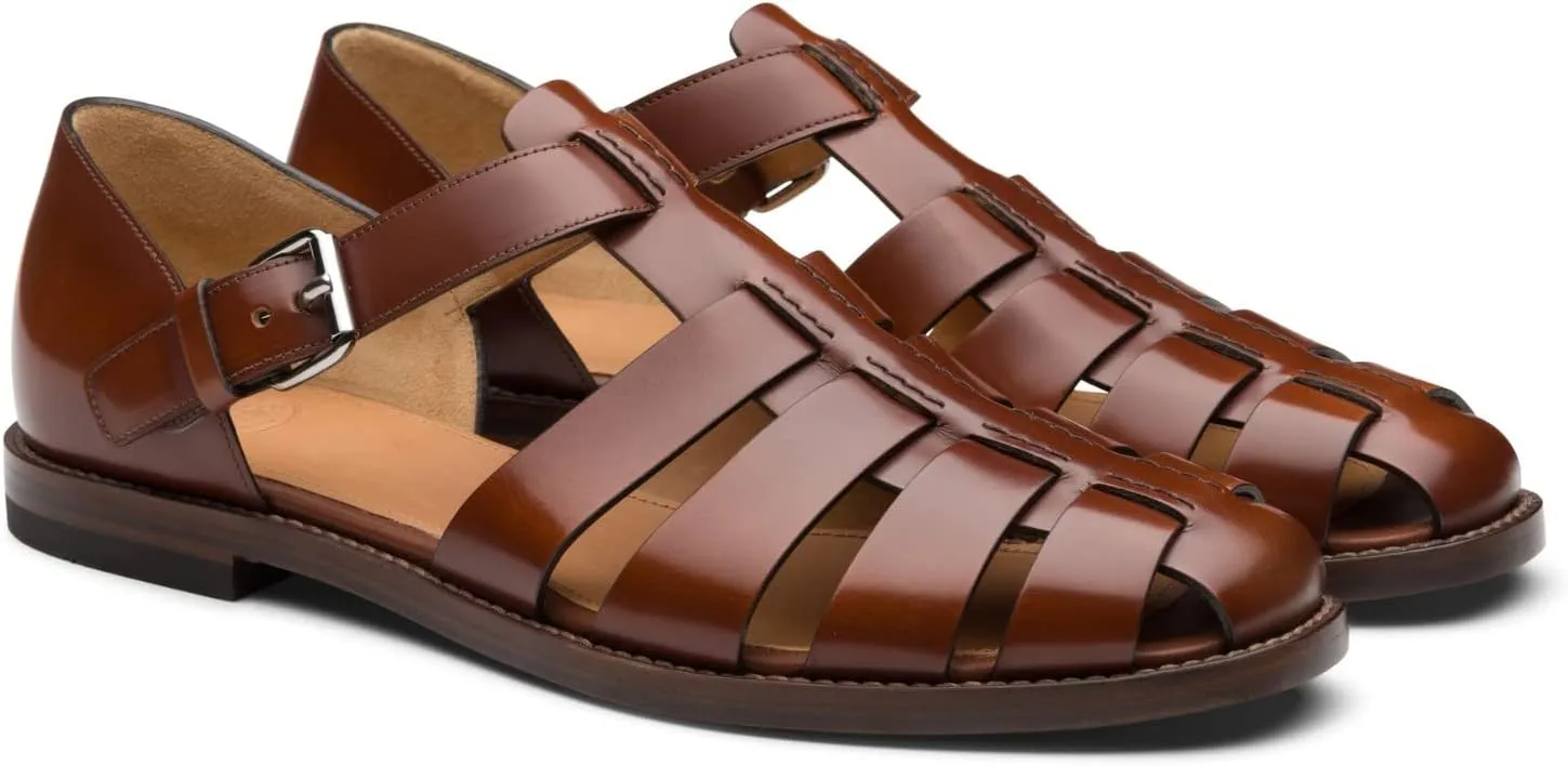 European and Amenrican Mens Fisherman Sandals,Summer Leather Casual Baotou Breathable Fisherman Shoes.