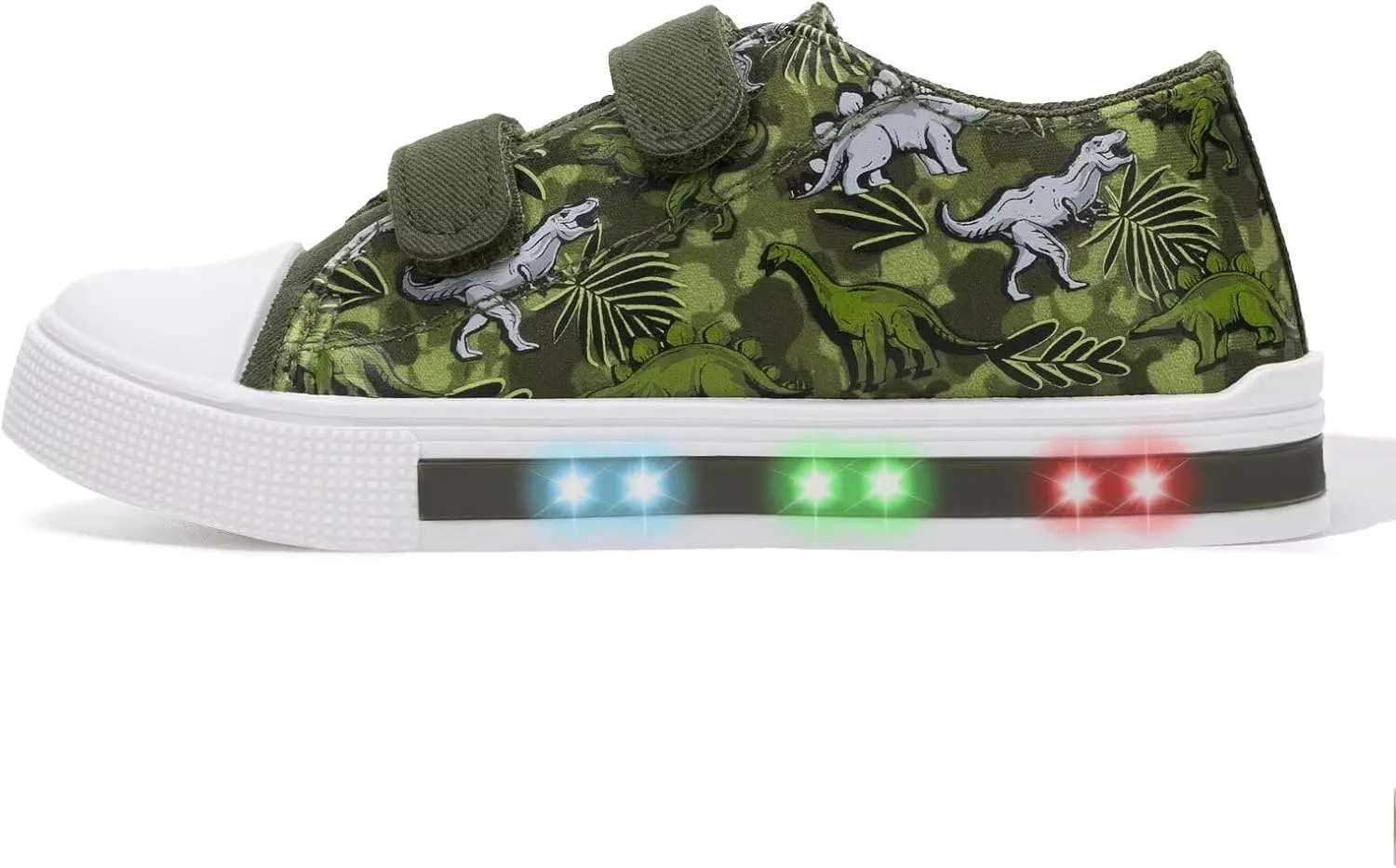 EUXTERPA Toddler Light Up Sneakers Kids Casual Canvas Shoes with Adjustable Strap for Girls Boys
