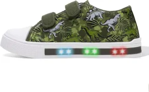 EUXTERPA Toddler Light Up Sneakers Kids Casual Canvas Shoes with Adjustable Strap for Girls Boys