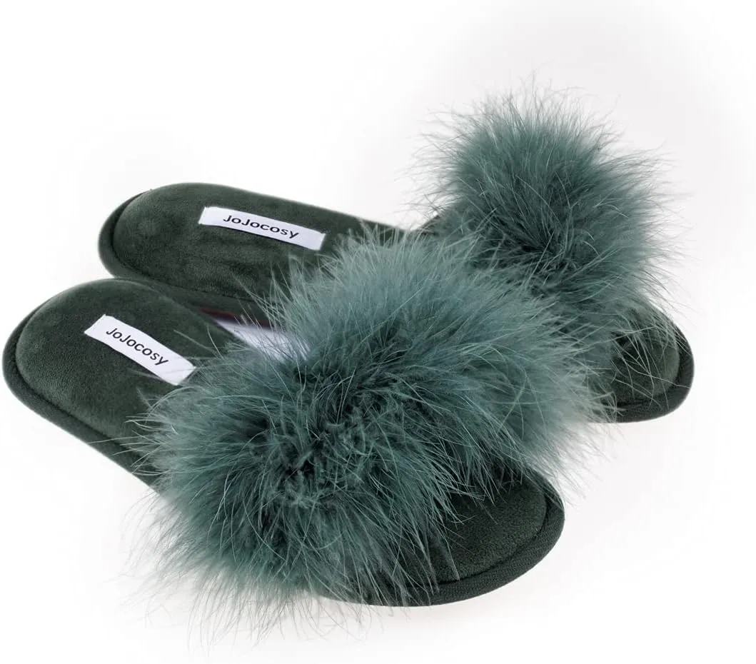 Extreme Plush Lady’s Sexy Slip-on Comfortable Slippers Women’s Fluffy Indoor Open-toe Scuff