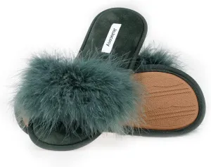 Extreme Plush Lady’s Sexy Slip-on Comfortable Slippers Women’s Fluffy Indoor Open-toe Scuff