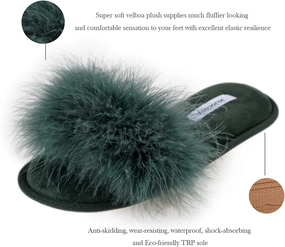 Extreme Plush Lady’s Sexy Slip-on Comfortable Slippers Women’s Fluffy Indoor Open-toe Scuff