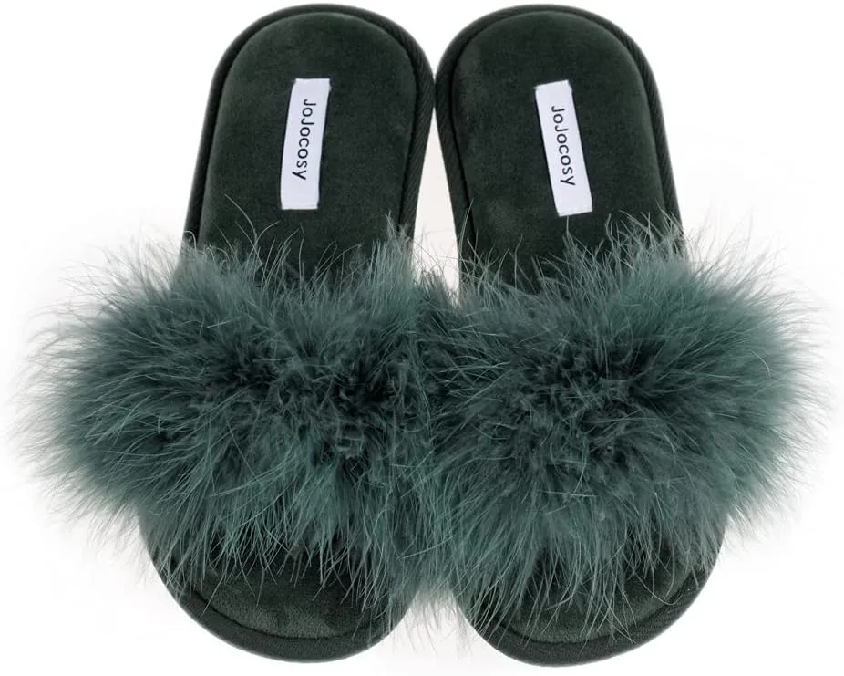 Extreme Plush Lady’s Sexy Slip-on Comfortable Slippers Women’s Fluffy Indoor Open-toe Scuff