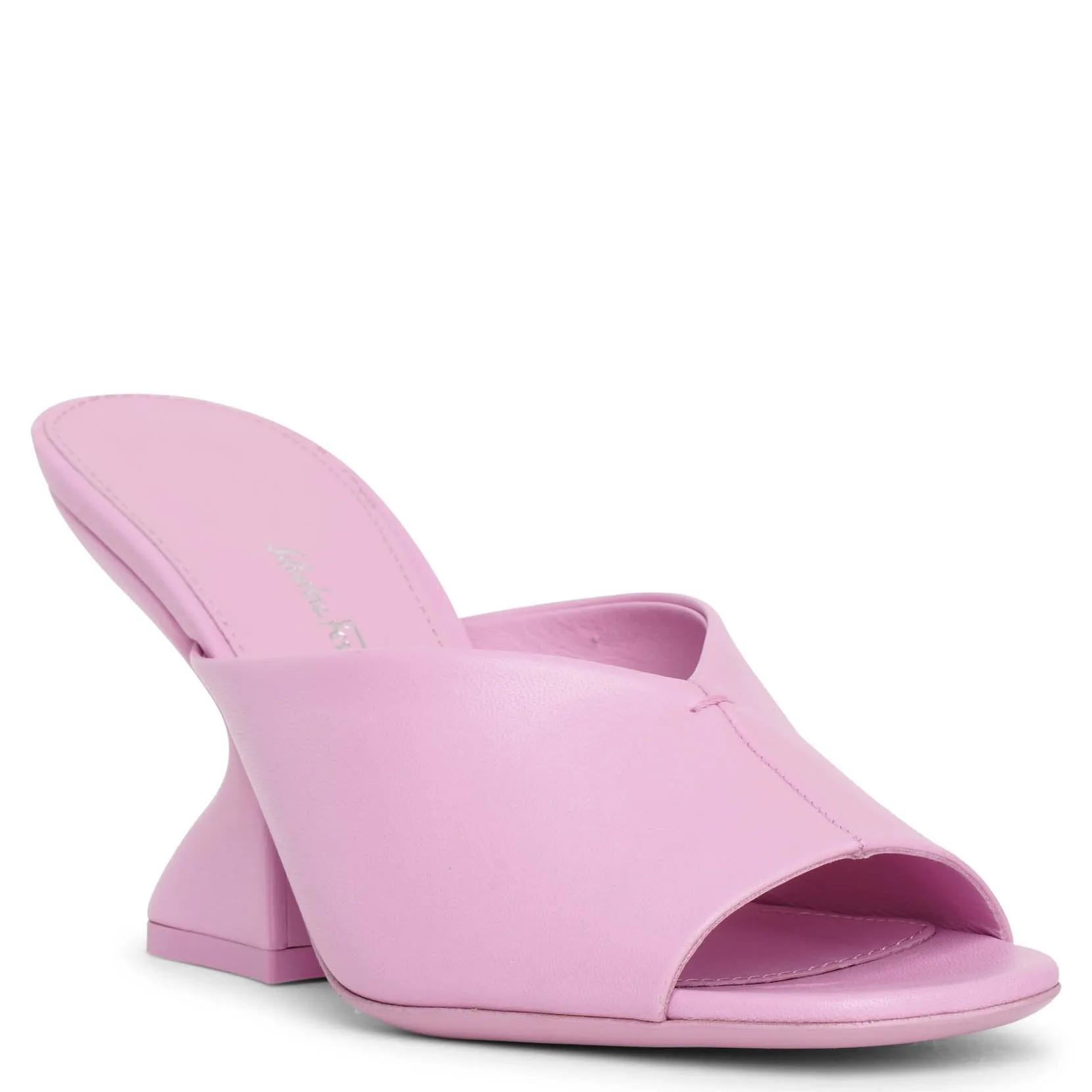 F-Heel Sansu pink leather mules