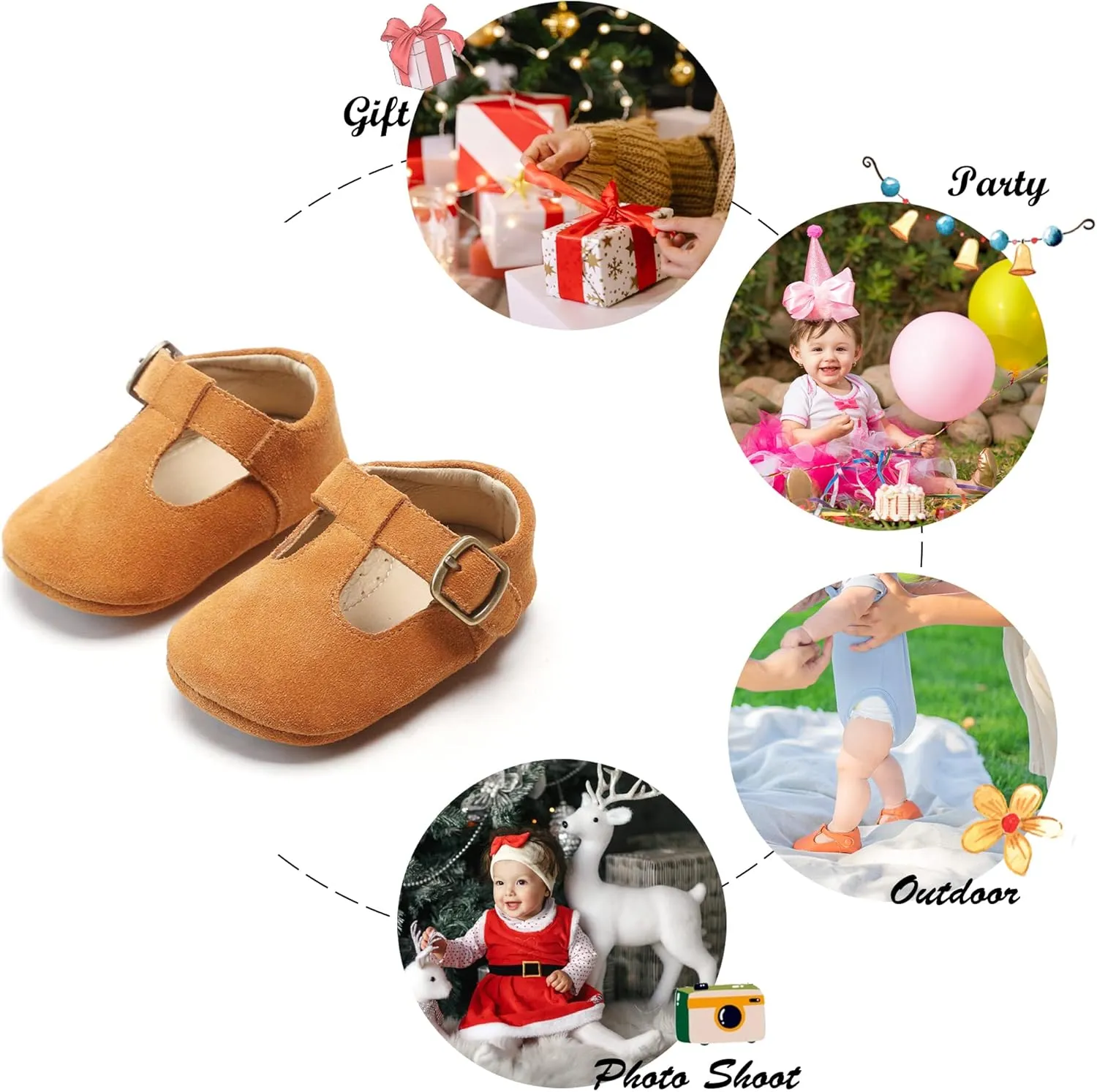 Felix & Flora Soft Sole Baby Shoes - Infant Baby Walking Shoes Moccasinss Rubber Sole Crib Shoes