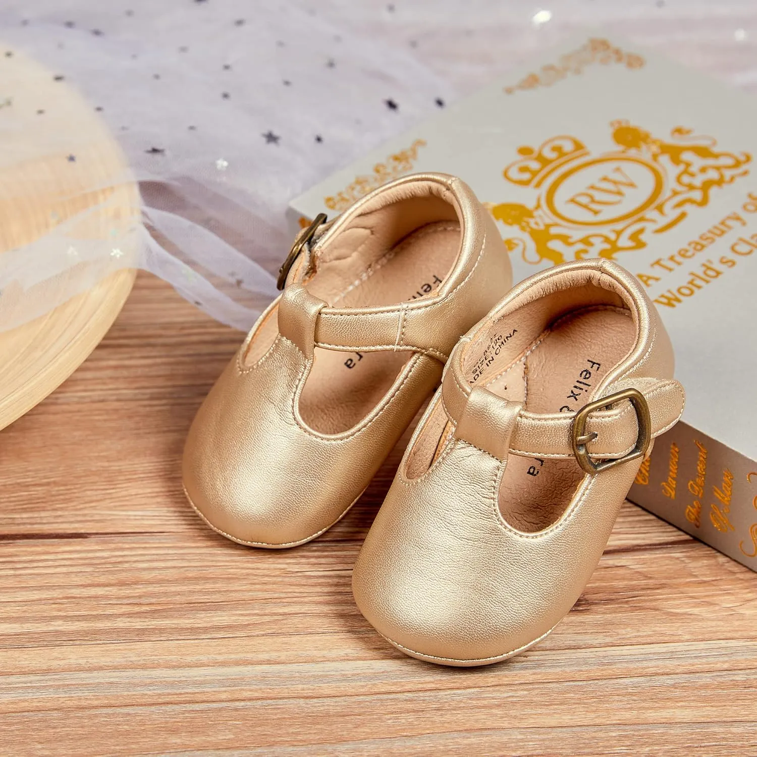 Felix & Flora Soft Sole Baby Shoes - Infant Baby Walking Shoes Moccasinss Rubber Sole Crib Shoes