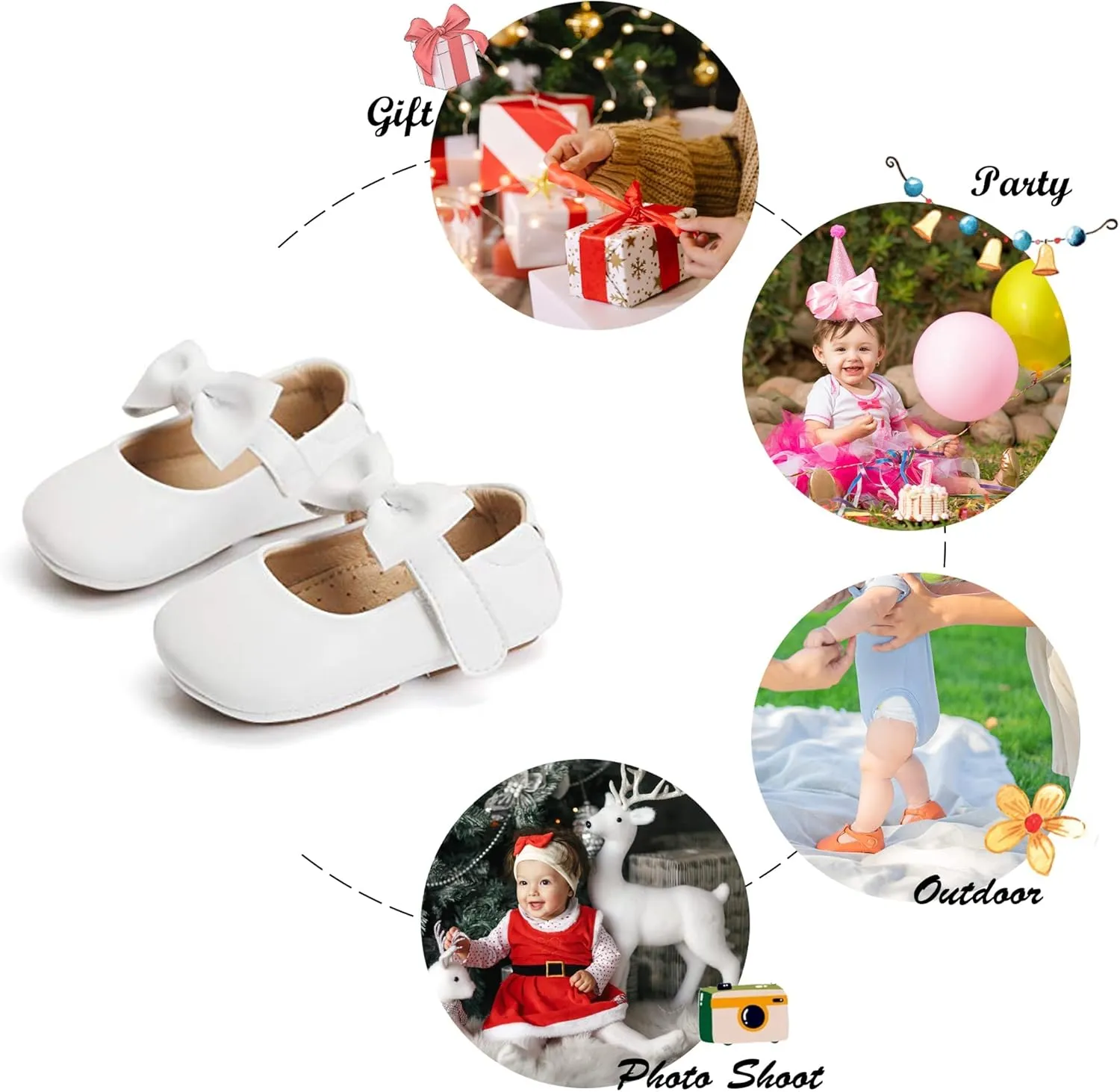 Felix & Flora Soft Sole Baby Shoes - Infant Baby Walking Shoes Moccasinss Rubber Sole Crib Shoes