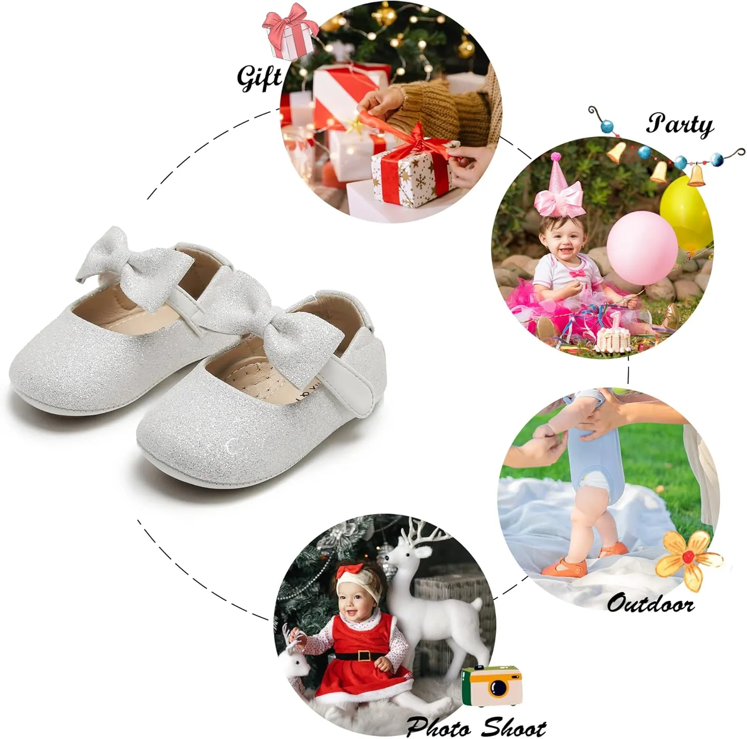 Felix & Flora Soft Sole Baby Shoes - Infant Baby Walking Shoes Moccasinss Rubber Sole Crib Shoes