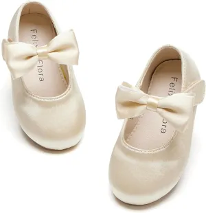 Felix & Flora Toddler Flower Girl Dress Shoes - Girl Ballet Flats Party School Shoes Wedding