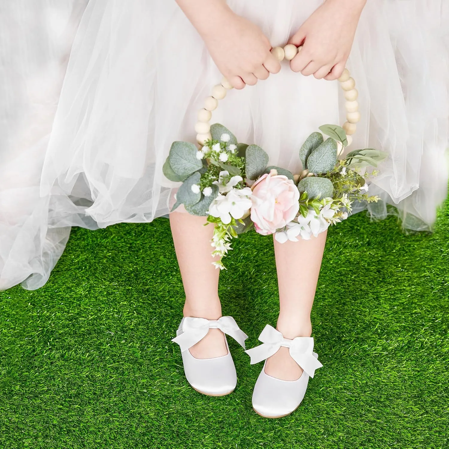 Felix & Flora Toddler Flower Girl Dress Shoes - Girl Ballet Flats Party School Shoes Wedding