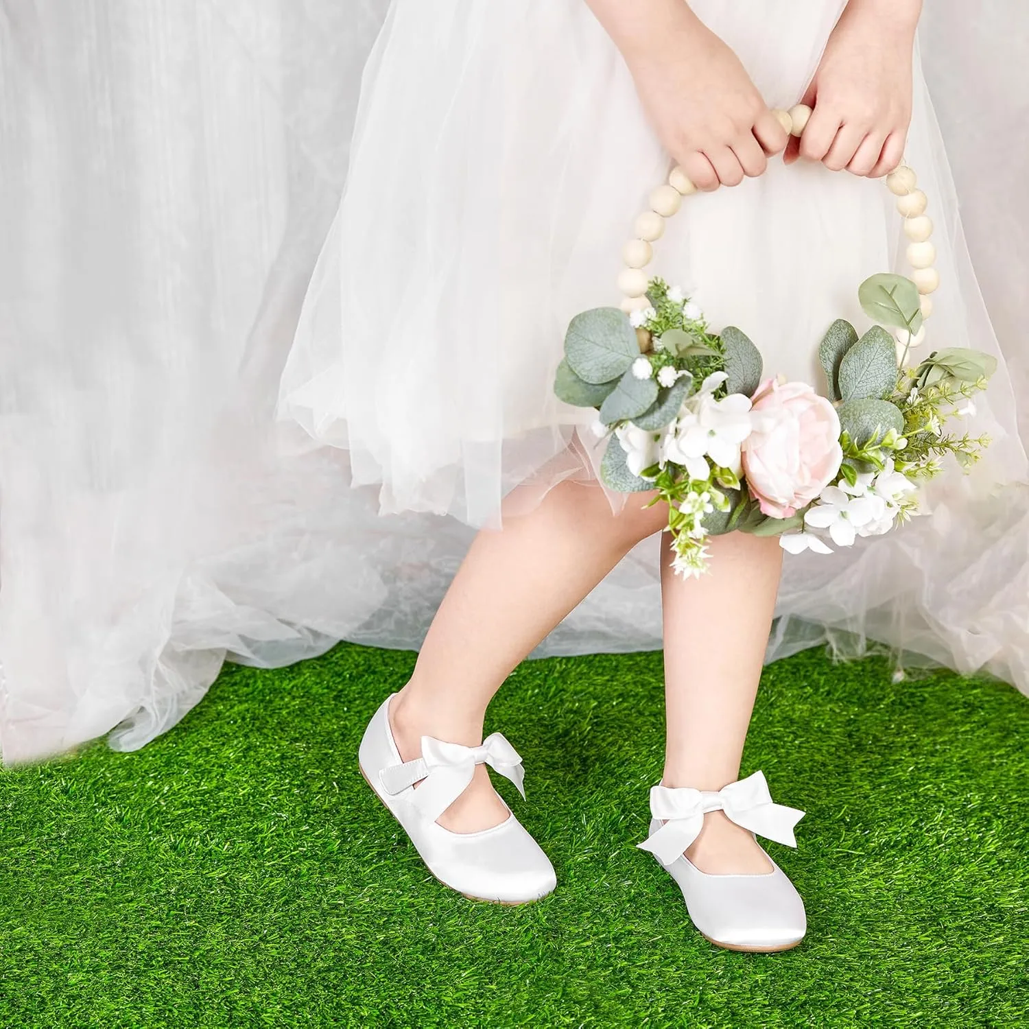 Felix & Flora Toddler Flower Girl Dress Shoes - Girl Ballet Flats Party School Shoes Wedding