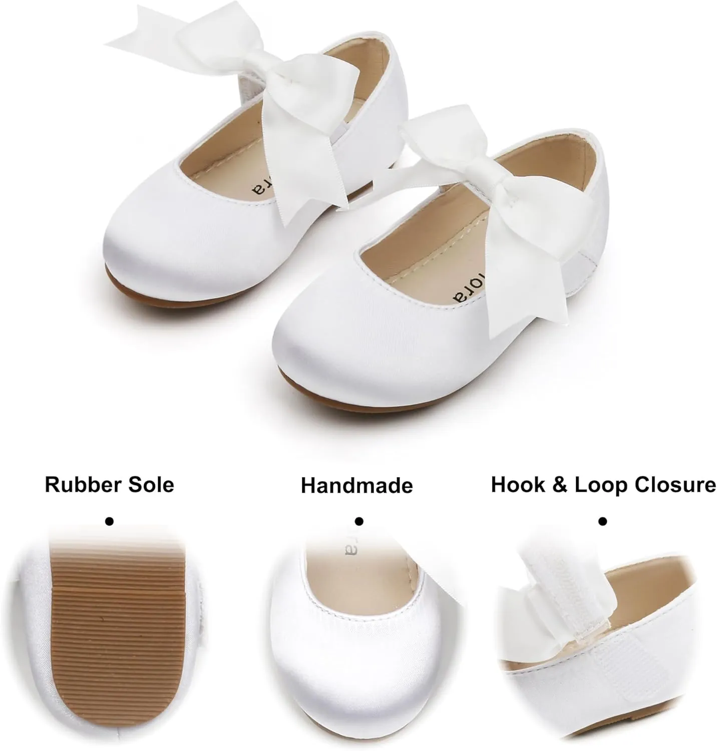 Felix & Flora Toddler Flower Girl Dress Shoes - Girl Ballet Flats Party School Shoes Wedding