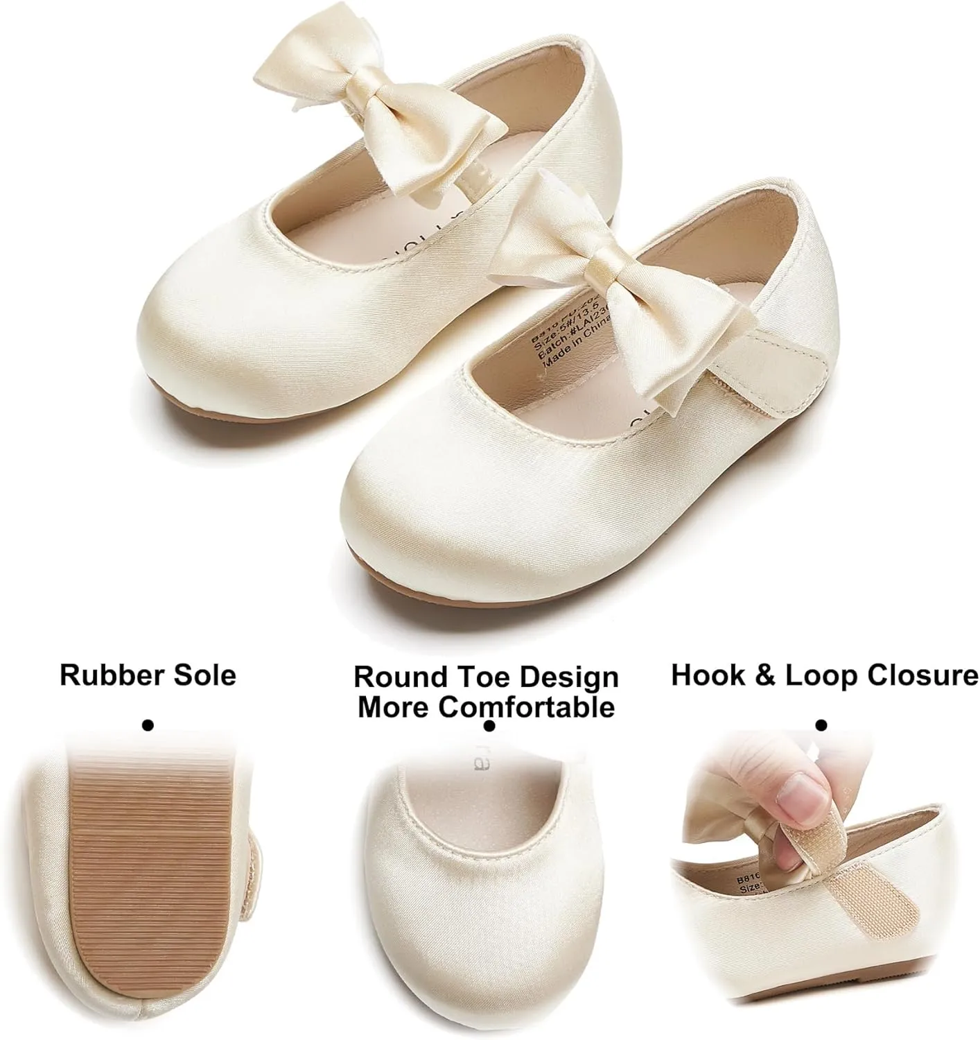 Felix & Flora Toddler Flower Girl Dress Shoes - Girl Ballet Flats Party School Shoes Wedding
