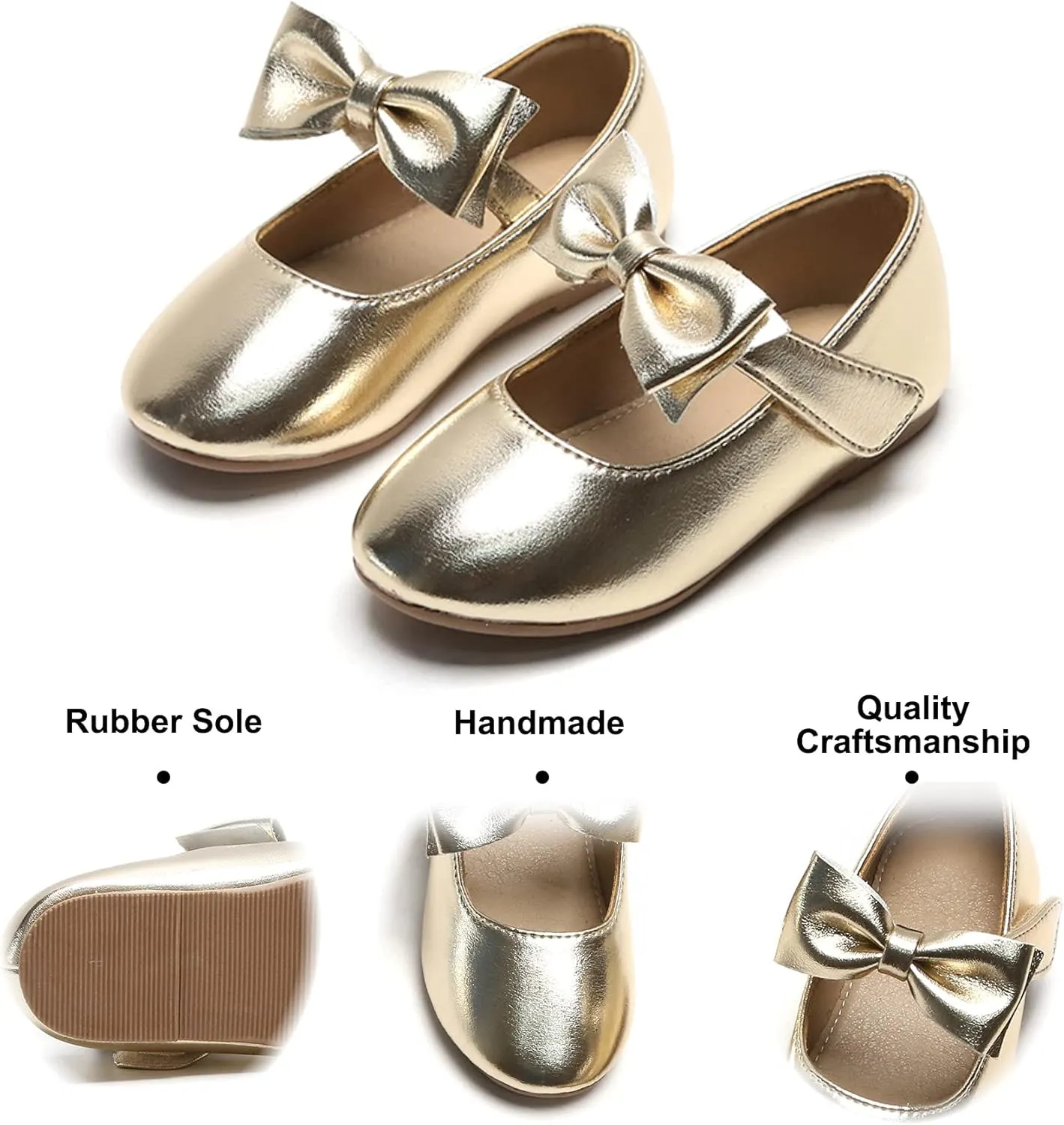 Felix & Flora Toddler Flower Girl Dress Shoes - Girl Ballet Flats Party School Shoes Wedding