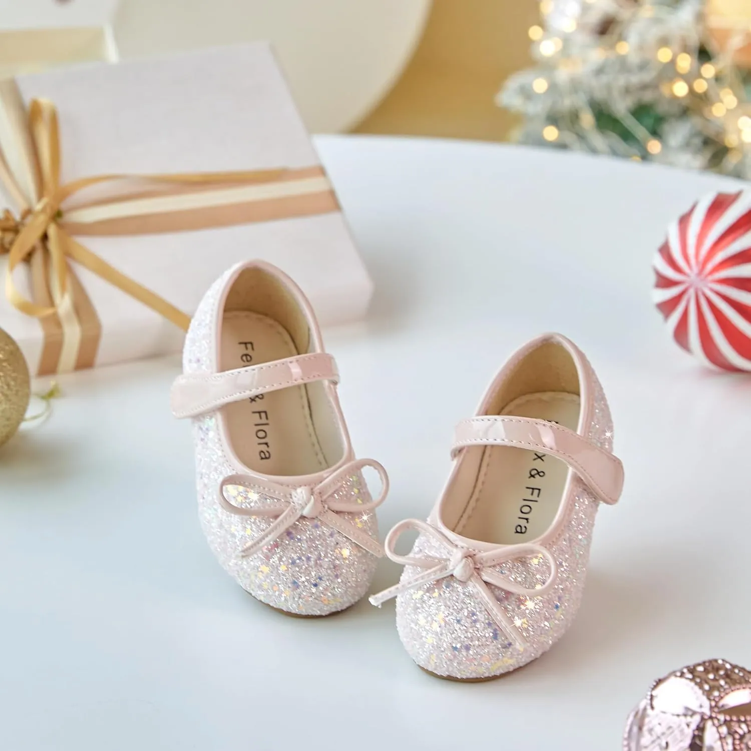 Felix & Flora Toddler Flower Girl Dress Shoes - Girl Ballet Flats Party School Shoes Wedding