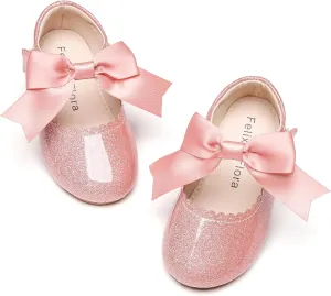 Felix & Flora Toddler Flower Girl Dress Shoes - Girl Ballet Flats Party School Shoes Wedding