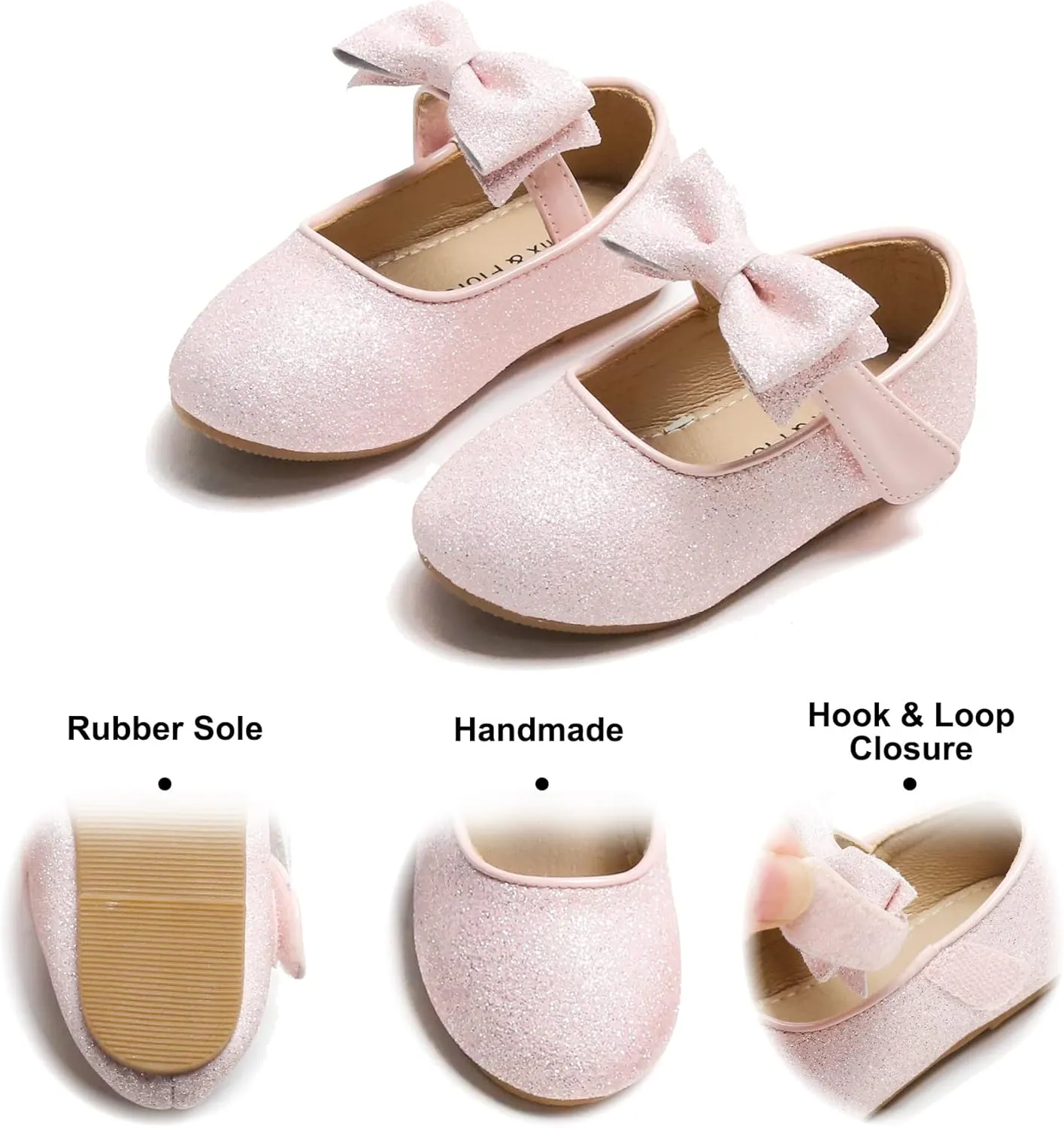 Felix & Flora Toddler Flower Girl Dress Shoes - Girl Ballet Flats Party School Shoes Wedding