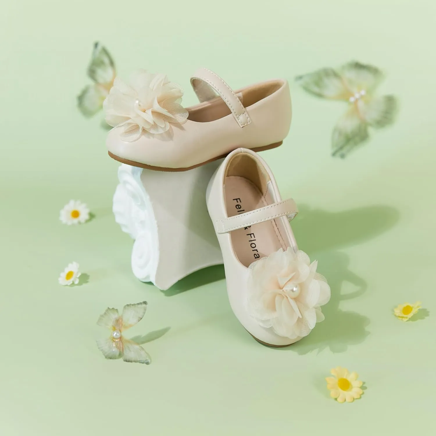 Felix & Flora Toddler Flower Girl Dress Shoes - Girl Ballet Flats Party School Shoes Wedding