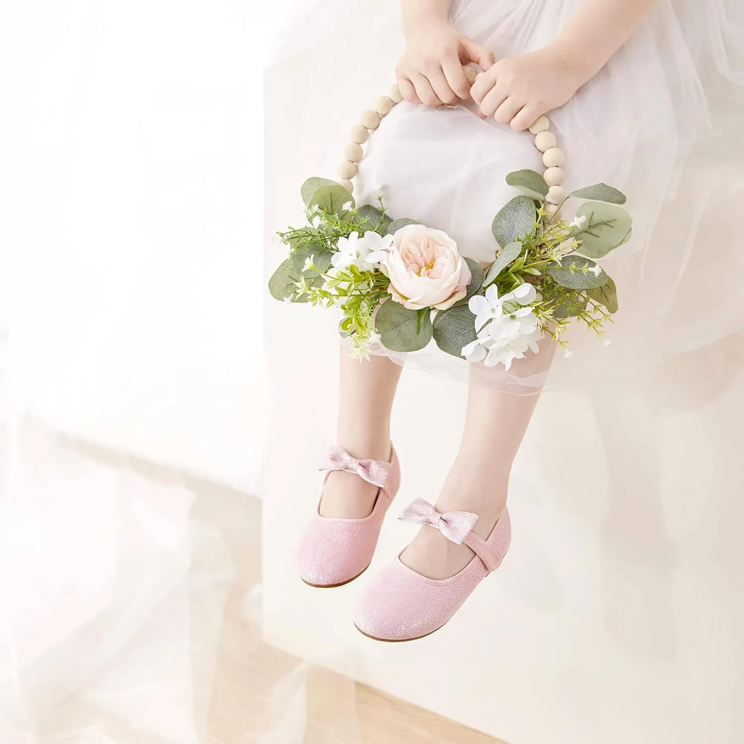 Felix & Flora Toddler Flower Girl Dress Shoes - Girl Ballet Flats Party School Shoes Wedding