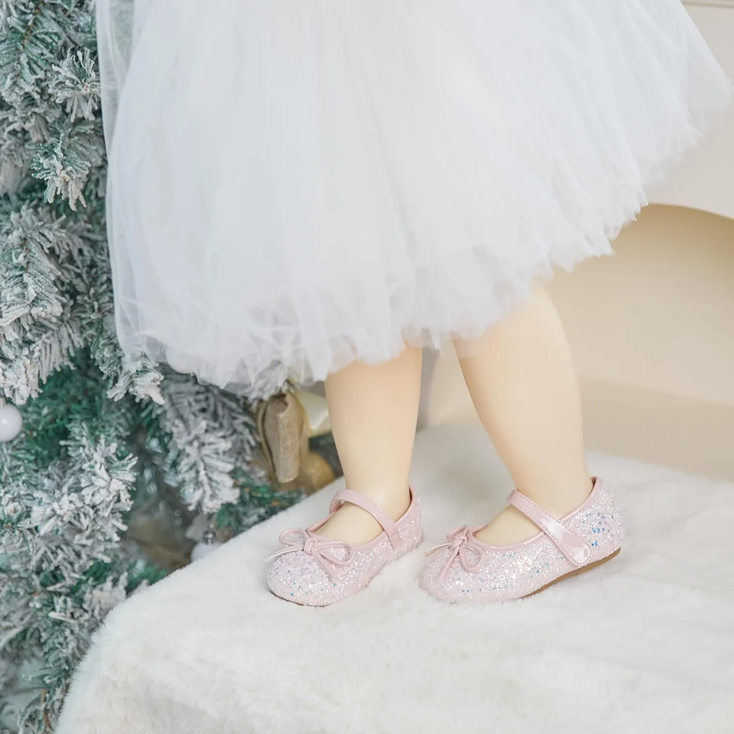 Felix & Flora Toddler Flower Girl Dress Shoes - Girl Ballet Flats Party School Shoes Wedding