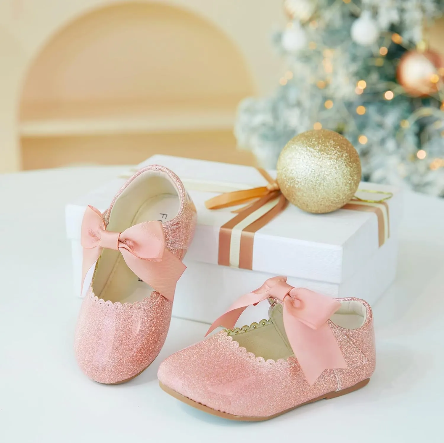 Felix & Flora Toddler Flower Girl Dress Shoes - Girl Ballet Flats Party School Shoes Wedding