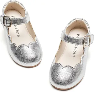 Felix & Flora Toddler Flower Girl Dress Shoes - Girl Ballet Flats Party School Shoes Wedding