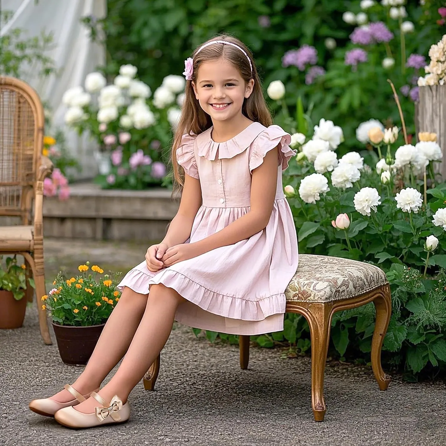 Felix & Flora Toddler Flower Girl Dress Shoes - Girl Ballet Flats Party School Shoes Wedding