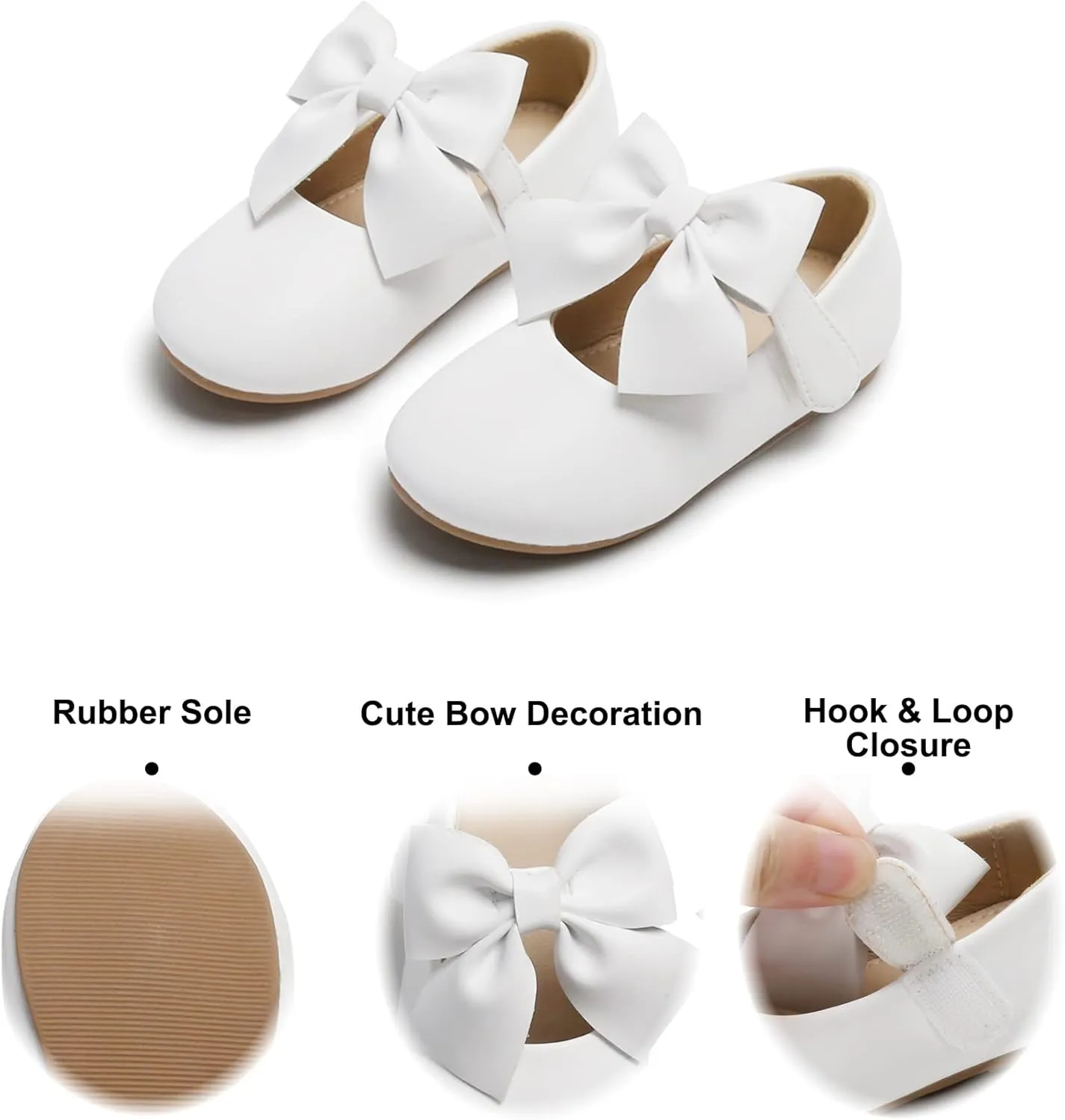 Felix & Flora Toddler Flower Girl Dress Shoes - Girl Ballet Flats Party School Shoes Wedding
