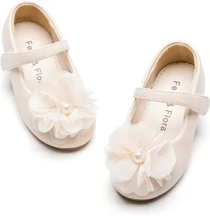 Felix & Flora Toddler Flower Girl Dress Shoes - Girl Ballet Flats Party School Shoes Wedding
