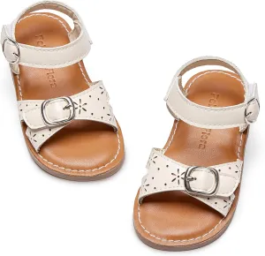 Felix & Flora Toddler Girl Sandals - Flower Girl Dress Shoes Open Toe Little Kid Summer Flats
