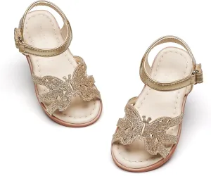 Felix & Flora Toddler Girls Sandals Soft Rubber Flats Summer Baby Flower Girl Shoes.